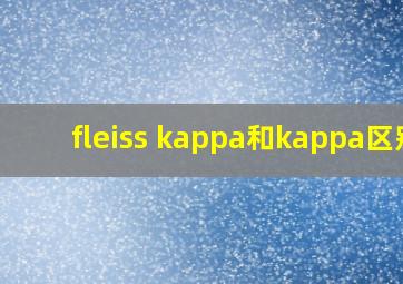 fleiss kappa和kappa区别